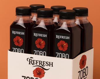 Zobo Drink 6-Pack | Hibiscus Sorrel Beverage | Refresh Zobo | Natural, Bold & Caffeine-Free
