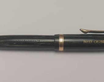 Vintage FABER-CASTELL 884 Green Stripe Fountain Pen, Original gold nib 1955-60'