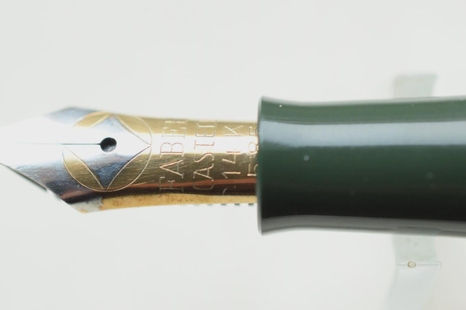 筆記具 faber-castell 882 green-stripes B-nib Vintage FABER-CASTELL 884 Green Stripe Fountain Pen, Original Gold