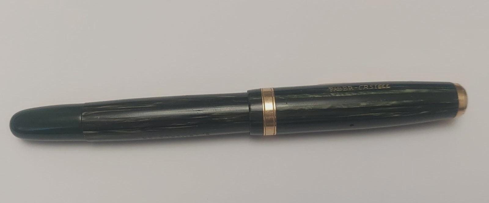 Vintage FABER-CASTELL 884 Green Stripe Fountain Pen, Original Gold