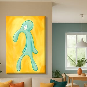 Bold and Brash Canvas Print, Funny Squidward Meme Art, Pop Culture Poster