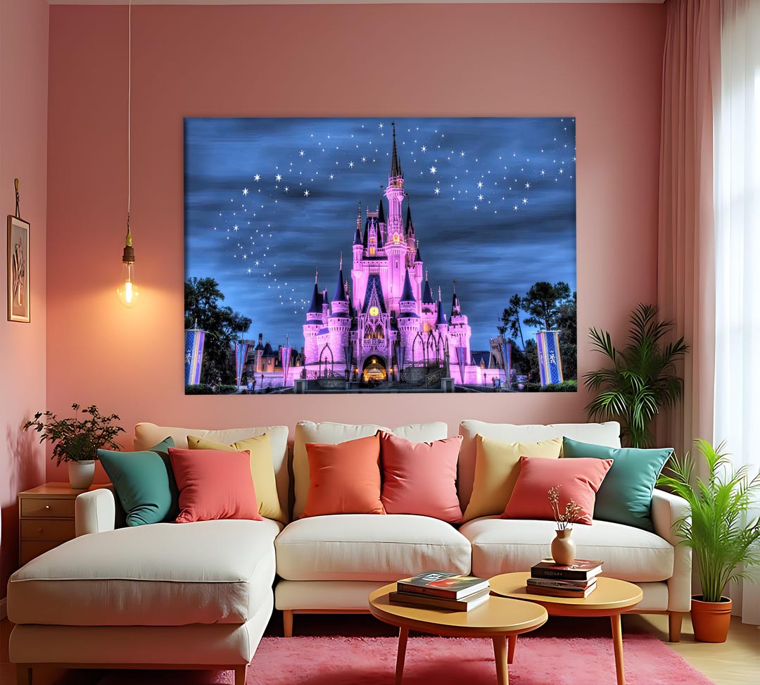 Enchanted Fairytale Castle Canvas, Magical Fantasy Castle Wall Art ...