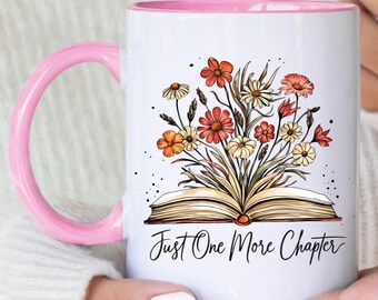 Book Lover Ceramic Mug: Just One More Chapter, Bookish Reader Gifts