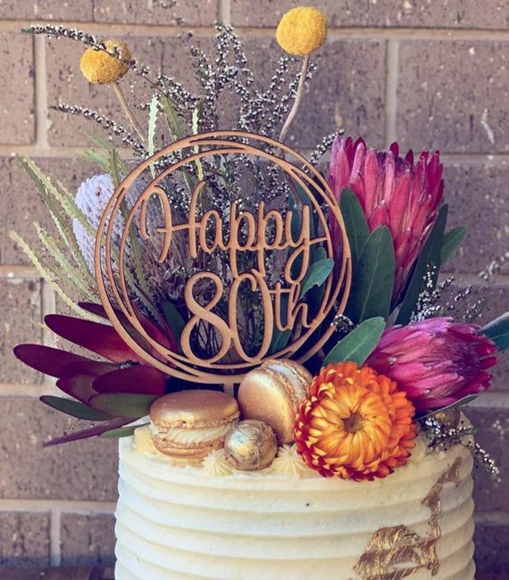 Happy 80th Cake Topper Acrylic MADE in AUSTRALIA 80 Birthday - Etsy