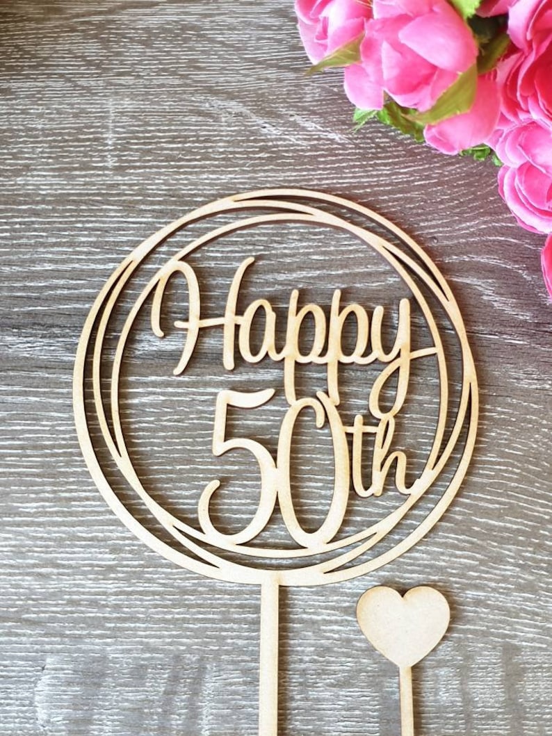 Happy 50th Cake Topper MADE in AUSTRALIA 14 Colours Wood Etsy Australia