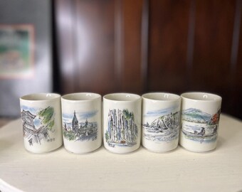 Vintage Japanese Stoneware Tea Cup Set: 1970s Fruit Kitsch Decor - Etsy