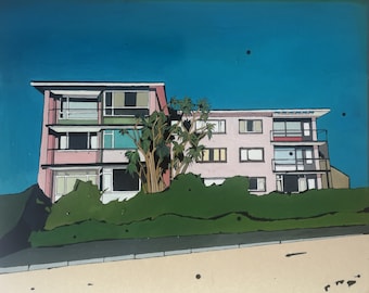 Pink Apartments and Palm Trees