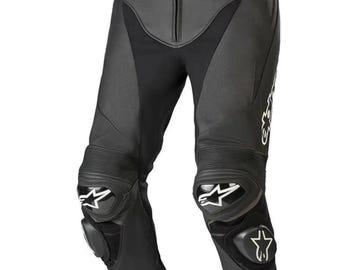Alpinestars Missile Ignition V2 Leder Racing Biker Hose Echtes Rindsleder Schwarz Leder MotoGP Inspiriert Motorrad Hose Geschenk für Weihnachten