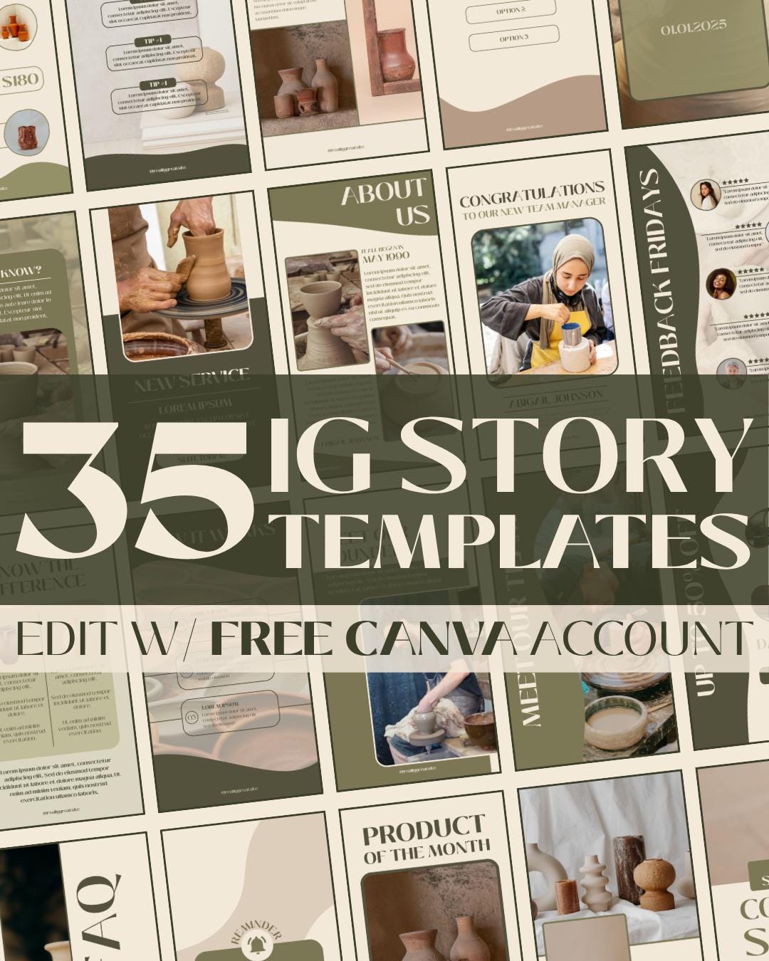35 Earth Tone Instagram Story Templates, Canva Editable (digital ...