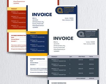 Modern Canva Invoice Template | Editable Small Business Billing Form (Digital Download)