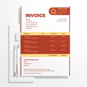Modern Canva Invoice Template | Editable Small Business Billing Form (Digital Download) image 3