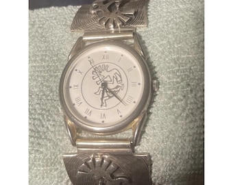 Vintage Native American Sterling Watch – Ed Tsosie Kokopelli  display picture 1