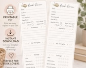 Mini Book Review Template PDF | Reading Journal Pages | Book Tracker (Digital / Printable Download)