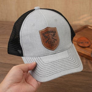 Personalized Logo Leather Patch Hats, Custom Name Baseball Cap, Engraved Patch Hat, Company Logo Gifts, Gift for Men
