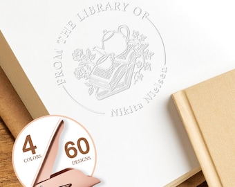 Personalized Book Embosser, Custom Library Stamp, Ex Libris Embosser, Book Lover Gifts, Christmas Gift