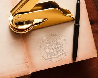 Personalized Custom Book Embosser Stamp, From The Library Of Book Embosser, Library Embosser Ex libris Embosser, Book Lover Gifts