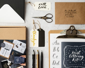 Brush Lettering and Modern Calligraphy Kit - Learn at Home