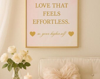 I Attract Love Affirmation Print – Pink Feminine Energy Decor (Digital Download)