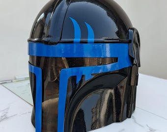 Blue Mandalorian Helmet – Star Wars Inspired Beskar Armor for Cosplay & Display