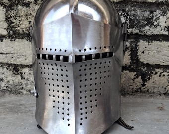 Bascinet Helmet with Visor – Medieval Knight Steel Helmet | Reenactment, LARP & Cosplay