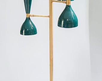 Mid Century Italian Floor Lamp | Handmade Brass Standing Lamp | Vintage Modern Home Lighting