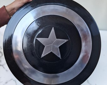 Captain America Black Shield | Metal Prop Replica | Marvel Superhero Cosplay & Decor