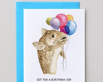 Birthday Cod / Funny Birthday Card / FREE SHIPPING