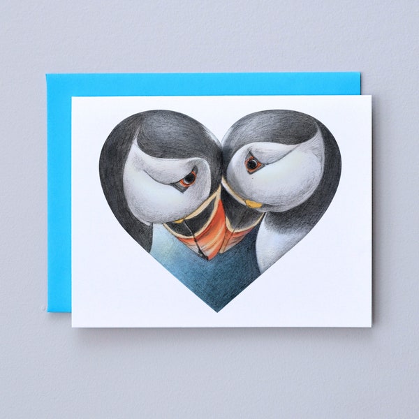 Puffin Heart / Newfoundland Greeting Card