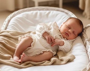 Baby Girl Outfit Set, Cotton Shirt and Bloomers, Linen Goose Toy, Cute Baby Clothes, Baby Shower Gift Idea