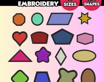 Diseños de bordado con formas / Marcos para parches, apliques (descarga digital)