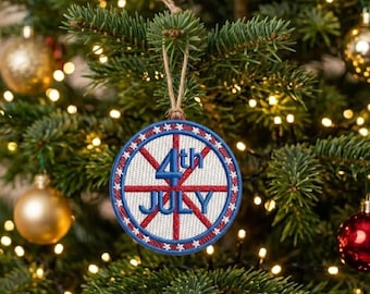 Bordado de adornos del 4 de julio de FSL: Adornos patrióticos de FSL (Descarga instantánea)