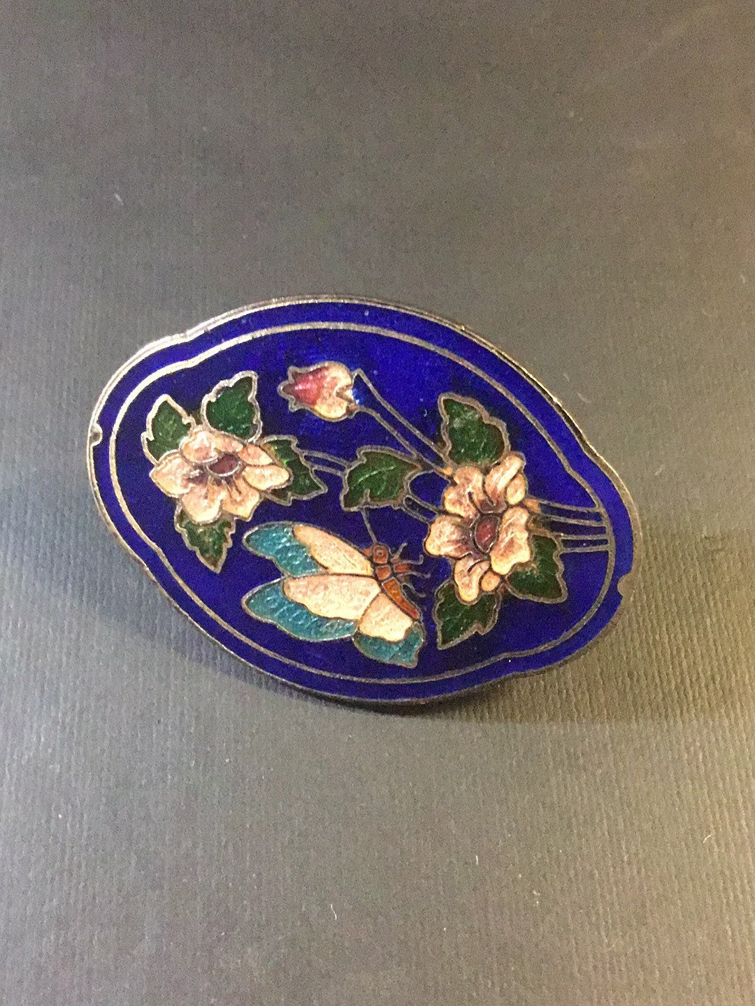 Vintage Cloisonné Blue Enamel Scarf Clip - Etsy UK