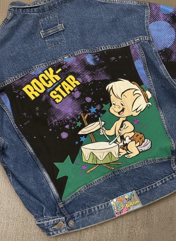 Handmade Flintstones Denim Jacket | Jeff Hamilton… - image 1