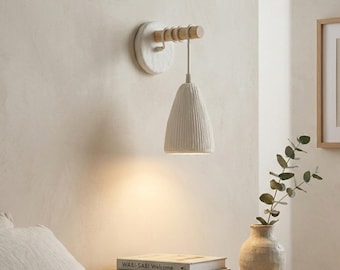 Wabi Sabi Wall Sconce, Japandi Organic Modern Lamp, Textured Mineral Composite Light, Handcrafted Quiet Luxury Decor, Minimalist Wall Art