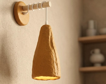 Bio ceramic wall sconce Droplet | Wabi Sabi organic modern wall light for serene bedroom | Hand sculpted quiet luxury decor