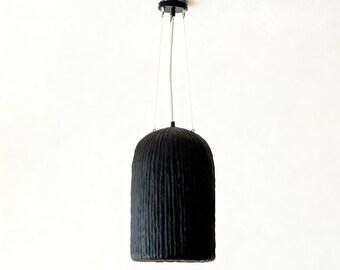 Wabi Sabi Black Pendant Light, Handmade Lamp, Large Pendant Light, Unique Home Decor Hanging Light, Height: 50in/127 cm