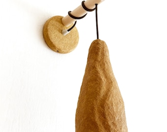 Japandi Lamp Decor Wall Light, Organic Modern Lighting, Handmade Felt Sconce, Minimalist Living Room Lamp, Home Renovation Gift