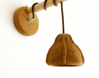 Handmade Ceramic Wall Sconce, Organic Modern Brass Wall Lamp, Minimalist Clay Lighting for Bedroom, Hallway or Living Room