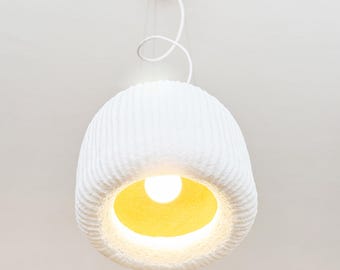 Pendant Light, Scandinavian Minimalist Design, Handmade Textured Wabi Sabi Lamp, Organic Modern Hanging Light for Kitchen Island & Bedroom