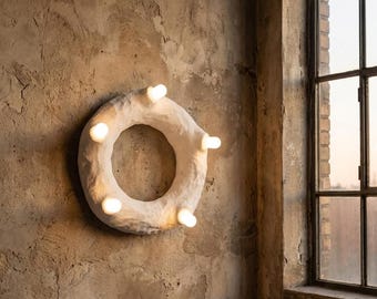 Handmade Round Wall Sconce, Modern Wall Light Fixture, Ambient Lighting, Handmade Home Decor, Bedroom Bath Hallway Light