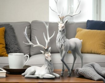 Figurine Deer Set, Home Luxury Decor,  Christmas Ornament, Christmas Gift, Gifts Idea, Resin Ornaments