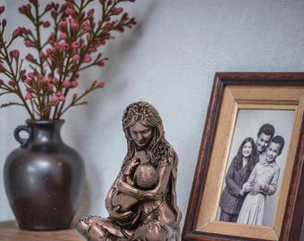 Estatua de resina de la Madre Tierra, adorno para madre y bebé, regalo emotivo para el hogar, escultura de mamá, figura de maternidad