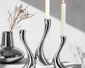 Luxury Candle Holder, Stainless Steel Candlestick, Elegant Home Decor Piece, Dining Table Decor, Restaurant Decors