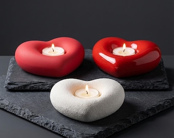 Heart Shaped Ceramic Candle Holder, Romantic Home Decor, Wedding Decors, Valentine Gift, Love Decor