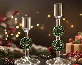 ガラス製クリスマスツリー 小型キャンドルホルダー 3インチ - Etsy 日本