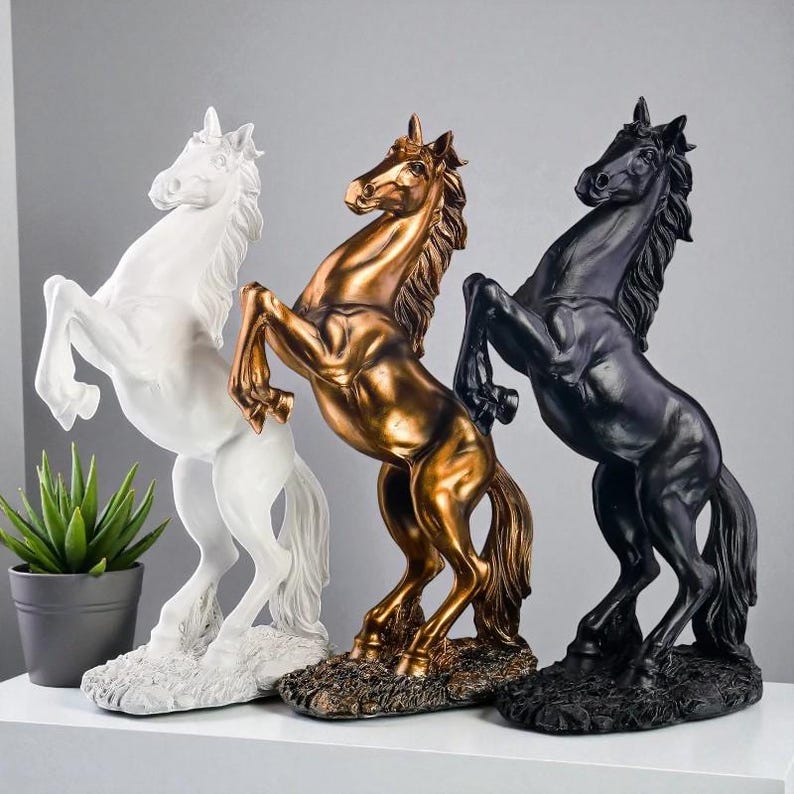 Decorative Rasin Raisin Horse Figurine, Modern Sculpture, Luxury Home Decor, Rasin ...
