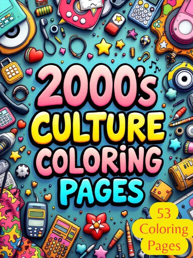 2000s Culture Coloring Books | Y2K Aesthetic Nostalgia | Pop Icons ...