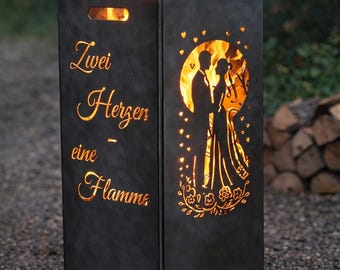 Feuerkorb Hochzeit Feuertonne mit Wunschnamen und Datum personalisiert
