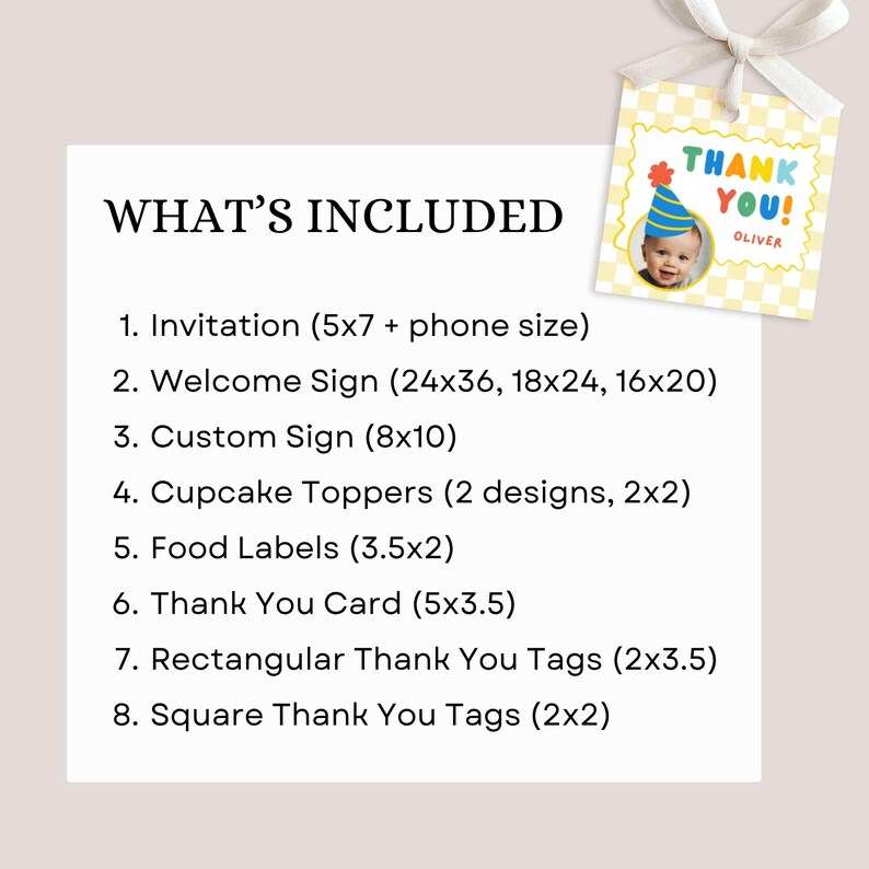 Fun to be one first birthday bundle template, editable canva party kit with photo, primary colors boy birthday decorations set