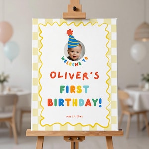 Fun to Be One Birthday Bundle Template, Editable Canva 1st Birthday Theme, Primary Colors Party Decor, Colorful First Bday, Instant Download image 5